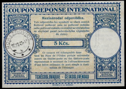 TSCHECHOSLOWAKEI TCHÉCO-SLOVAQUIE 1948, Lo14  5 Kcs. Int. Reply Coupon Reponse Antwortschein IAS IRC  HORAZDOVICE 10.12. - Covers & Documents