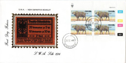 South West Africa - 1986 Buffalo Booklet Silk FDC # SG 358b - Selvaggina