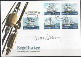 Martin Mörck. Sweden 2008. Sailing Ships. Michel 2641 - 2644. FDC. Signed. - FDC