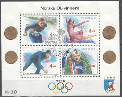 Norwegen Norway 1990. Mi. Block 14, Used O - Blocchi & Foglietti