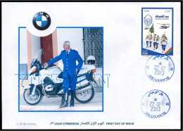 ALGERIA ALGERIE 2013 - FDC - Helicoptère - BMW - Policiers - Helicopter Police - Moto Motorbike - Motorfietsen