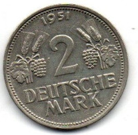 Bundesrepublik 1951 - 2 DM F - Gut Erhalten - 2 Mark