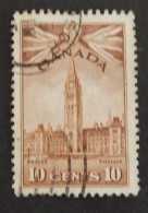 CANADA YT 213 OBLITÉRÉ "LE PARLEMENT" ANNÉES 1943/1948 - Gebraucht