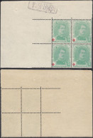 Belgique 1914- Timbres Neufs. COB Nr.: 129 A.Type II. Bloc De 4. Dépôt 1914. Theme: Croix Rouge.RARE¡¡¡. (VG) DC-12531 - 1914-1915 Rode Kruis