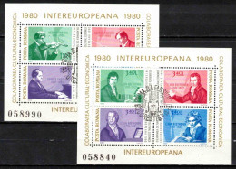 Roumanie 1980 Mi 3713-20 - Bl.169-70 (Yv BF 142-3), Obliteré - Usado