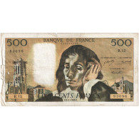 France, 500 Francs, Pascal, 1969, R.12, B+, Fayette:71.03, KM:156a - 500 F 1968-1993 ''Pascal''