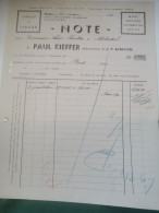 Luxembourg Facture, Paul Kieffer, Platen 1937 - Luxemburgo
