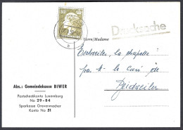 Carte Commune De Biwer à Beidweiler 1959 - Privé