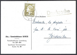 Carte Commune De Biwer à Beidweiler 1959 - Private