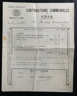 70081 - Facture Contributions Communales De 1914 Moutier - Suiza