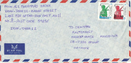 Iran Air Mail Cover Sent To Denmark Topic Stamps - Iran