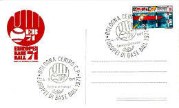 ITALIA ITALY - 1971 BOLOGNA Europei Baseball (Logo Con Guantone E Pallina) Su Cartolina Speciale Comitato Organiz.- 3455 - 1971-80: Storia Postale