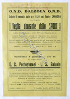 Calcio Locandina Partita Campionato Monferrino: Pontesturesi - U.S. Balzola 1935 - Altri & Non Classificati