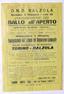 Calcio Locandina Partita Finale 3^ Divisione Torino - U.S. Balzola - 1934 - Altri & Non Classificati