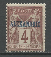 ALEXANDRIE N° 4 NEUF* TRACE DE CHARNIERE  / Hinge  / MH - Ungebraucht