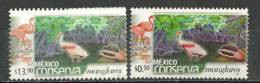 Mexique. Faune Des Mangroves (oiseaux,crabes,etc) (Mexico Conserva) 2  T-p Neufs ** Diff.faciale. - Papageien