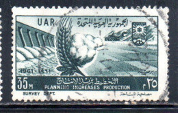 UAR EGYPT EGITTO 1961 PLANNING INCREASES PRODUCTION 35m USED USATO OBLITERE' - Oblitérés