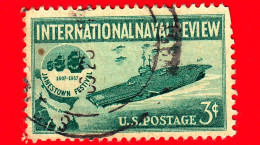 USA - STATI UNITI - Usato - 1957 - Rassegna Navale Internazionale - Portaerei Ed Emblema Del Jamestown Festival - 3 - Used Stamps