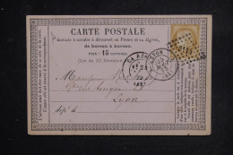 FRANCE - Carte Précurseur De La Réole Pour Lyon En 1875 - L 150672 - Tarjetas Precursoras