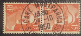 France Used Pair Postmark Stamp Montparnasse Cancel - Oblitérés