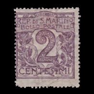 SAN MARINO STAMP.1922.2c Violet.SOCTT 40.MH. - Unused Stamps