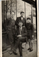 CP Carte Photo D'époque Photographie Vintage Groupe Homme Mode Béret Famille - Non Classificati