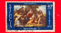 ST. LUCIA -  Usato - 1972 - Natale - La Sacra Famiglia, Di Sebastiano Ricci - 40 - St.Lucia (...-1978)