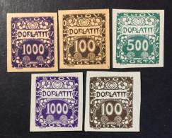 1919 Czechoslovakia -  Postage Due - 5 Stamps - Unused ( Mint Hinged ) - Nuovi