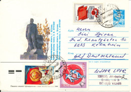 USSR (Latvia) Uprated Postal Stationery Cover Sent To Germany 8-7-1986 Topic Stamps - Lettres & Documents