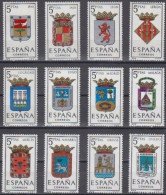 España 1964 Edifil 1551/62 Sellos ** Serie Escudos Provincias Españolas Ifni, Jaen, Leon, Lerida, Logroño, Lugo, Madrid, - Neufs
