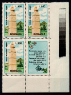 Romania 1997, Scott 4175C, MNH, Block Of Four, With Label, Tourism Monument - Unused Stamps
