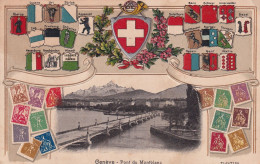 SUISSE(TIMBRE) CARTE GAUFREE(GENEVE) - Briefmarken (Abbildungen)