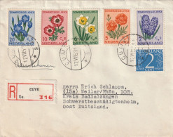 Pays Bas Jolie Lettre Recommandée Cuyk Pour L'Allemagne 1953 - Storia Postale