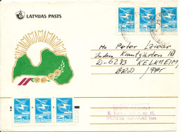 USSR (Latvia) Uprated Postal Stationery Cover Sent To Germany 1987 Topic Stamps - Cartas & Documentos