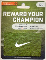 Nike, U.S.A., Carte Cadeau Pour Collection, Sans Valeur,  # Nike-7a - Gift And Loyalty Cards