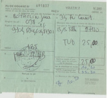 Pli De Douane 260 Paris ORIGINE DU PLI :038  Taxe Présentation En Douane 10.20 F Le 4/1/1983 -4;00(x2)+2.00+0.20 - 1960-.... Brieven & Documenten