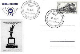 ITALIA ITALY - 1971 SABAUDIA (LT) V Mostra Filatelica Numismatica Trofeo Lloyd - 545 - 1971-80: Storia Postale