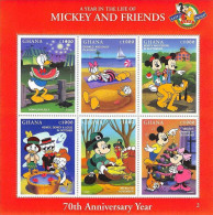 MWD-BK3-130-3a MINT PF/MNH ¤ GHANA 1998 6w In Serie (OPDRUK) ¤ ONE YEAR WITH MICKEY AND HIS FRIENDS - DISNEY'S FRIENDS - Disney