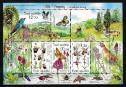 Czech Republic 2007 MiNr. (Block 28) Tschechische Republik UNESCO Birds Butterflies Flowers Orchids  S\sh   MNH** 5.00 € - Other & Unclassified