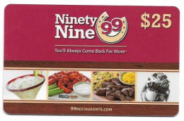 Ninety Nine, U.S.A., Gift Card For Collection, No Value, # Ninetynine-2 - Gift Cards