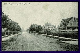 Ref 1636 - Early Postcard - Clinton Avenue Looking North - Bayshore Long Island - New York USA - Long Island