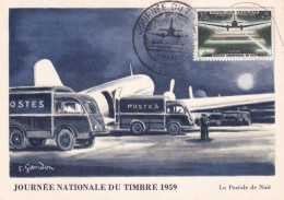 Journée Nationale Du Timbre 1959, La Postale De Nuit - Giornata Del Francobollo