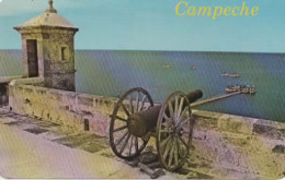 CAMPECHE, FUERTE SAN MIGUEL FRENTE AL MAR DEL CARIBE, CANON  COULEUR REF 14884 - Mexique