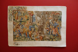 Acquerello Bozzetto San Paolo A Efeso Rogo Di Libri Coecke Van Aelst Fine '800 - Acuarelas