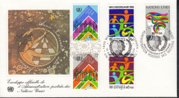 UNO NEW YORK  Trio-FDC 464-465, Mit G + W, Int. Jahr Der Jugend, 1984 - Emissioni Congiunte New York/Ginevra/Vienna