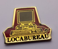 D252 Pin's INFORMATIQUE ORDINATEUR COMPUTER LOCABUREAU LOCA BUREAU Woippy Moselle Achat Immédiat - Informatik