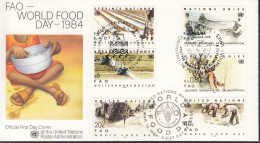 UNO NEW YORK  Trio-FDC 442-443, Mit G + W, Welternährungstag, 1984 - Emissions Communes New York/Genève/Vienne