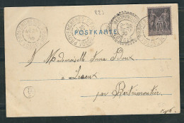 FRANCE 1900  N° 103 Obl. S/CPA  Illustrée Saales C à D Provencheres Pour Bertrimoutier - 1898-1900 Sage (Type III)