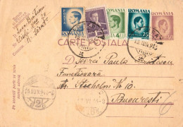 ROUMANIE / ROMANIA - INFLATION PERIOD : 1946 - STATIONERY POSTCARD With ADDED STAMPS - RATE : 140 LEI (an320) - Covers & Documents