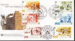 UNO NEW YORK  Trio-FDC 520-521, Mit G + W, Menschenwürdiges Wohnen, 1987 - Gezamelijke Uitgaven New York/Genève/Wenen